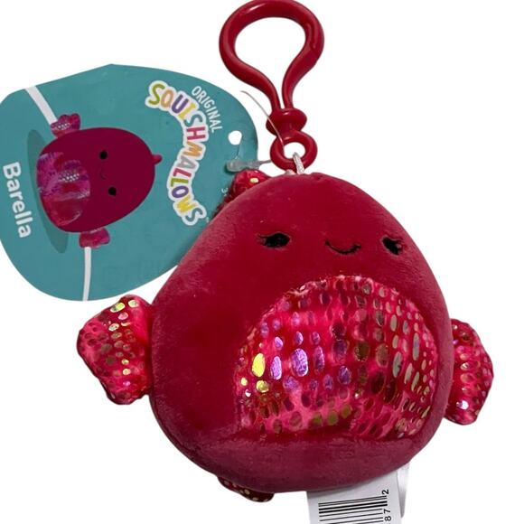 Squishmallows Other - Squishmallows Clip On Barella The Betta Fish  Red Size 3.5"